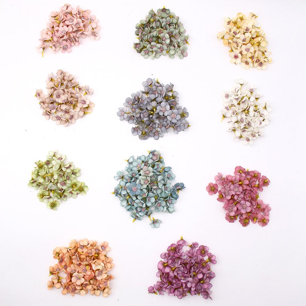 100 Pcs Multi-color Daisy Flower-head Colorful Mini Artificial Silk Flowers Wreath Parts For Diy Crafts Scrapbooking Home Wedding Decor