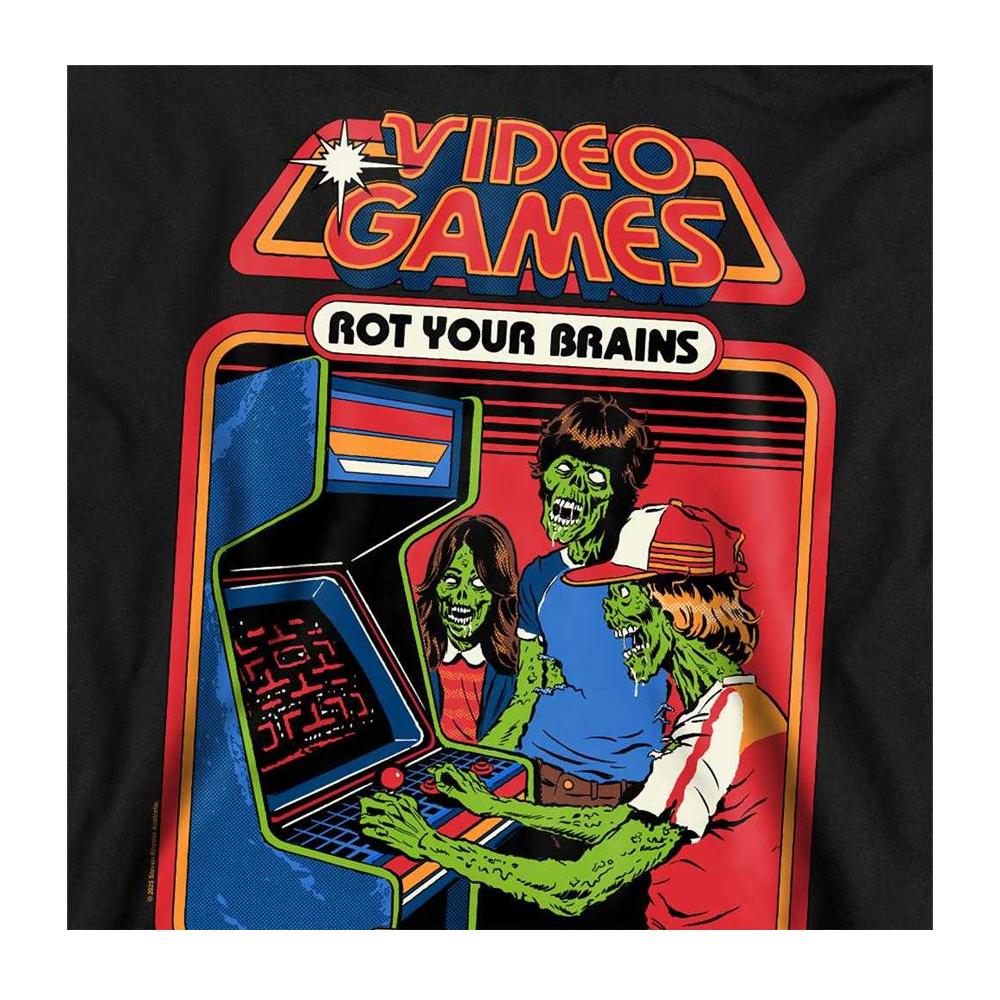 Steven Rhodes Unisex Adult Video Games Rot Your Brains Sweatshirt