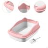 Cat Litter Box Non Sticky Easy to Clean with High Sides for Cats Kitten