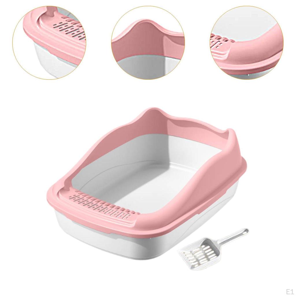 Cat Litter Box Non Sticky Easy to Clean with High Sides for Cats Kitten