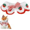 1 PCS Cat Crochet Collar Strawberry Cat Collar Kitten Cute Crochet Pet Scarf Knitted Handmade Knitting Breakaway Kitten Collars Adjustable Knitted
