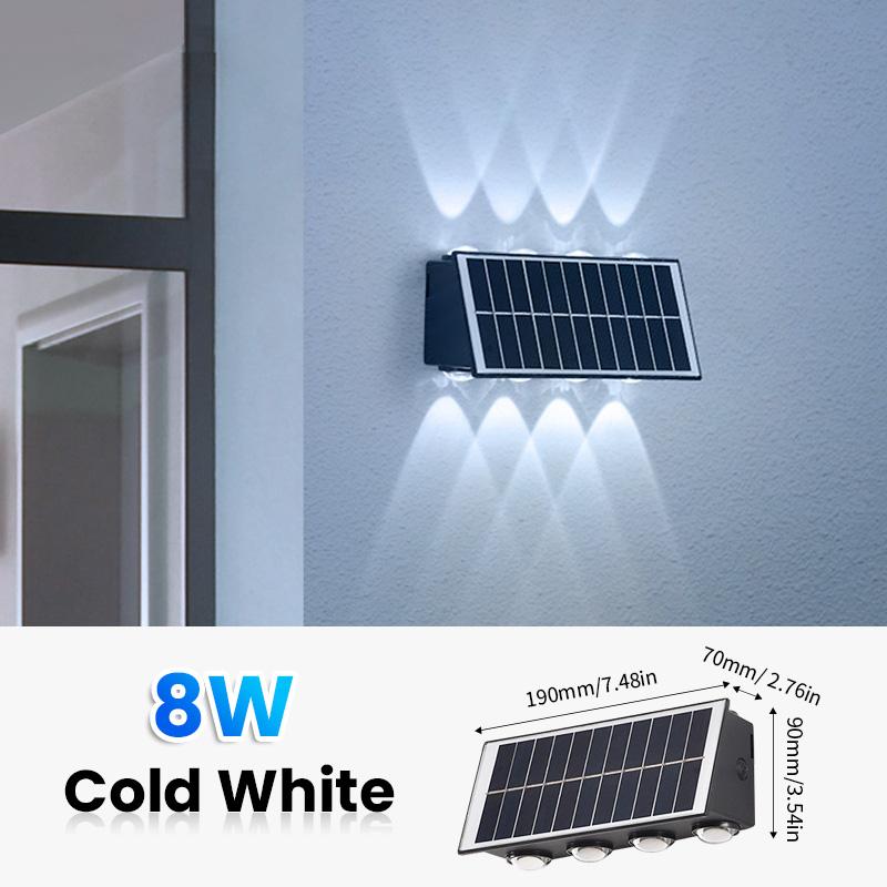 LED Solar Spotlights Outdoor Wall Lamps Waterproof 8W Garden Decor Lamps Up And Down Lighting For Courtyard Porch Balcony Garden