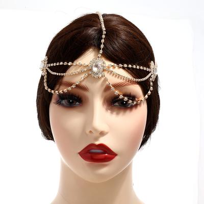 Hair Accessories, Fashionable Versatile Rhinestone Hair Chain Women, Simple Temperament Multi-Layer Diamond-Encrusted Headband