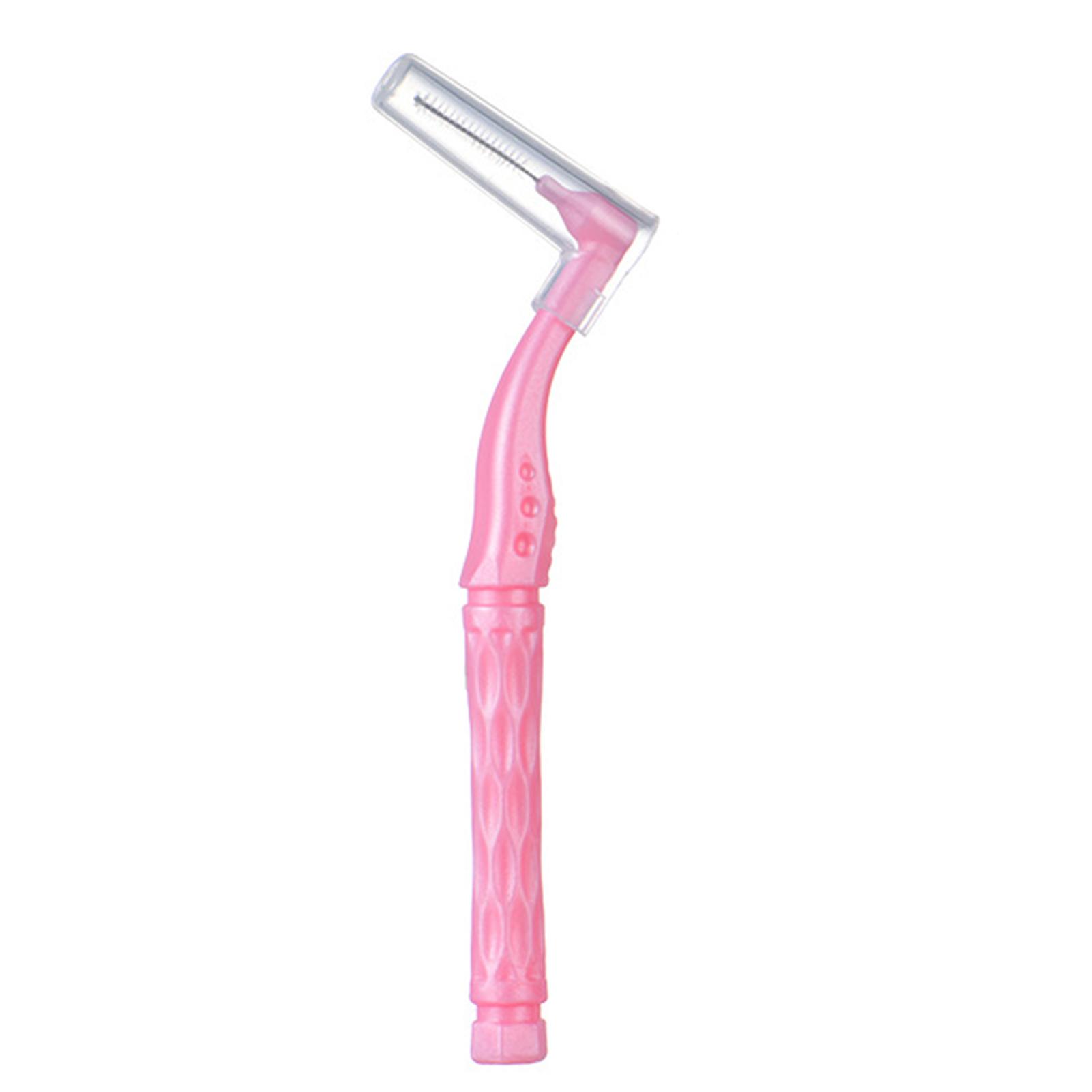 

40 шт. L-образные межзубные щетки, мягкие мини-щетки с пылезащитным чехлом для стоматологической ортодонтии, чистящие инструменты для чистки между зубами розовый