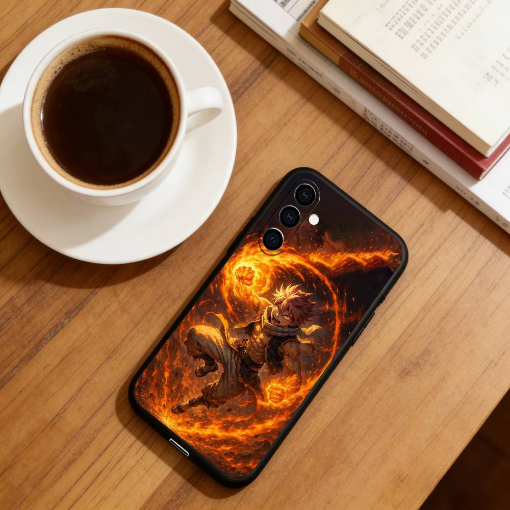 Anime F-Fairy T-Tail N-Natsu D-Dragneel Phone Case Black Silicone Soft For Samsung Galaxy A73,A72,A71,A70,A53,A52,A51