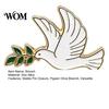 Canvas Bag Brooch Pin, Pigeon Olive Branch Design Lapel Metal Three-dimensional Bird Pin Backpack Decorative Badge for School Clothes Accessories