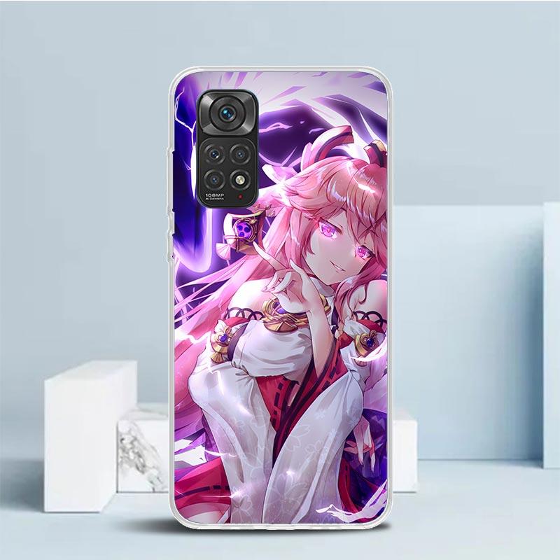 Yae Miko Genshin Impact Phone Case For Xiaomi Redmi Note 15 14 14S 13 12S 12 Pro Plus 11S 11 11T 11E 10S 10 + Soft TPU Back Cove