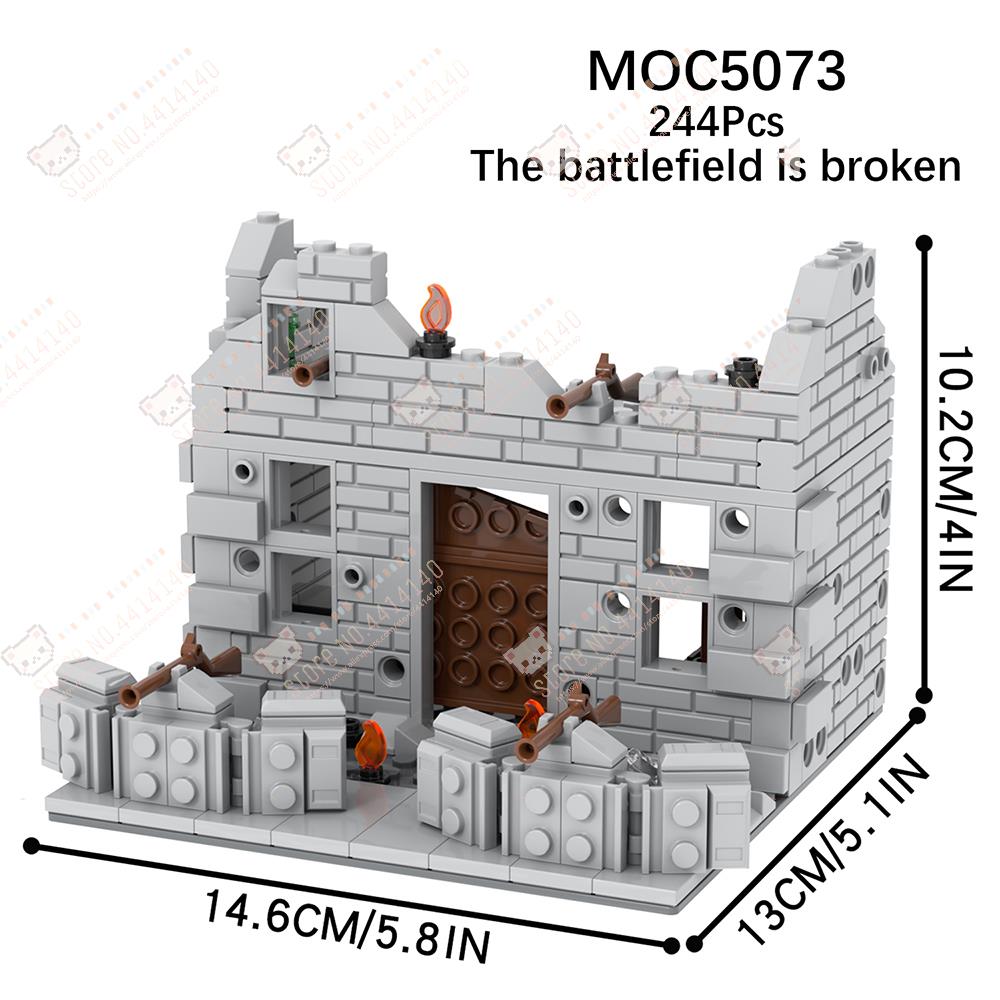 Military Series Weapons Medieval Catapult MOC Building Blocks DIY Battlefield Wreckage Architecture Model Assembly Toys For Kids