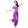 2Pieces Belly Dance Costume Set Coins Top Lantern Pants Set Halloween Costume Belly Dance Outfits for Dress Up Party