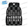 ZLIENSZUS Chess-Themed Minimalist Backpack - Single Panel School Bookbag With Chess Pieces Print, Compact Travel Suitable For Co