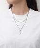 Blancier Crua Duo Double Layered Bm261N1234 Double Cross Necklace For Men And Women