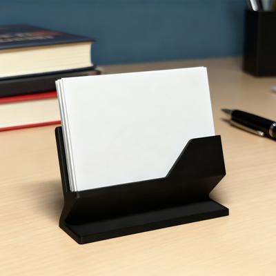 Eleganter Visitenkartenhalter Schwarz Kunststoff Schreibtisch Organizer für Büro Kartenständer Hotel Professioneller Name