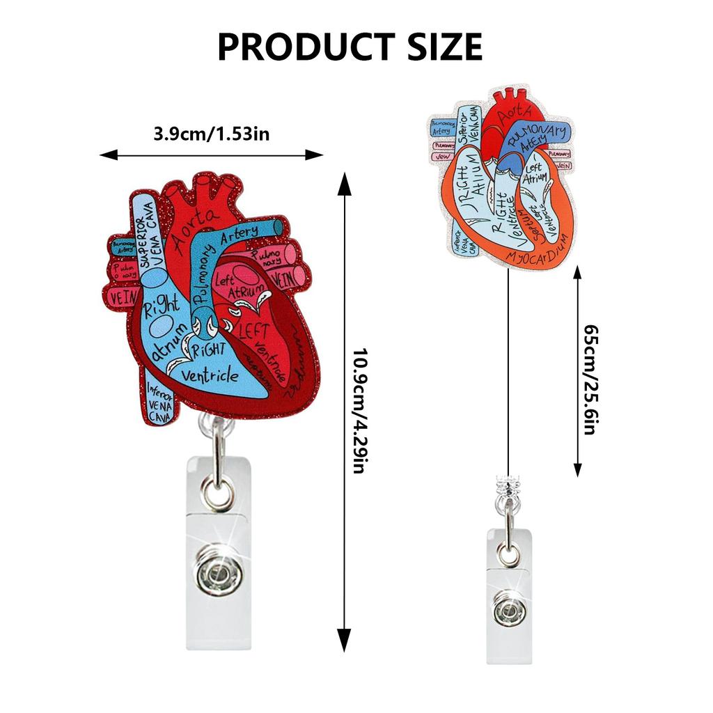 Letters Heart Nurse Doctor Badge Reel Retractable Id Badge Holder Student Teacher Key Ring Id Name Card Clip Office Supplies