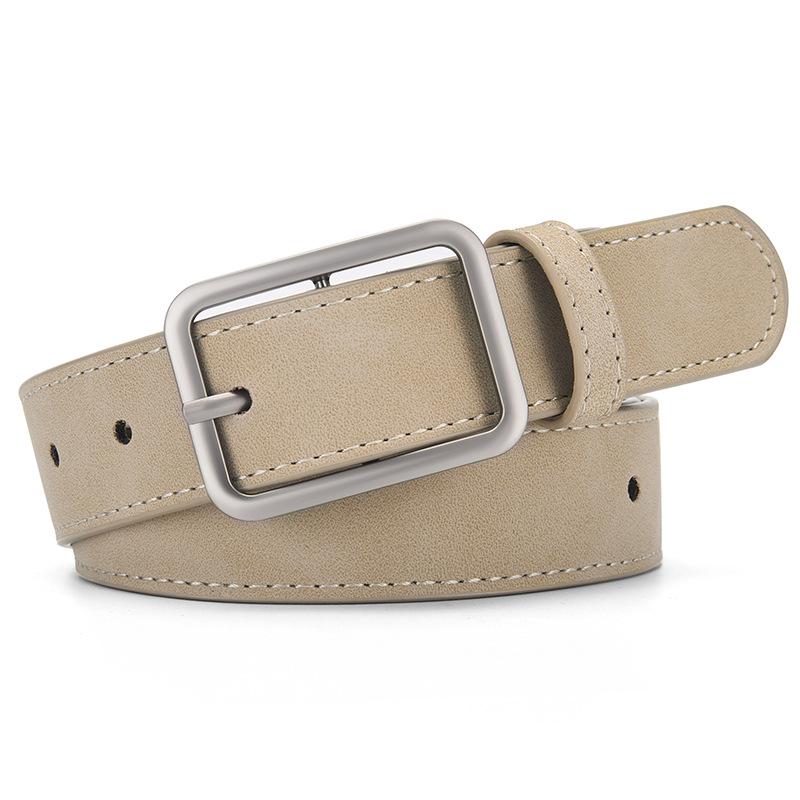 

Ремень из искусственной кожи в корейском стиле с квадратной пряжкой - Универсальный, Ретро студенческая мода 105 cm хаки