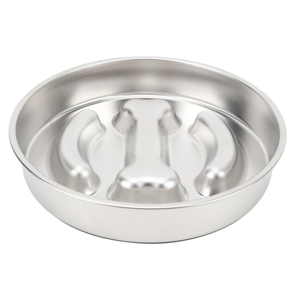 Slow Feeder Dog Bowl Stainless Steel 2 Cups 4mm Thickness Anti Slip Enhanced Health Dog Food Slow Feeding Bowl for
