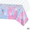 Gender Reveal Tablecloth - Pink & Blue Rectangular Plastic Table Cover, For Baby Shower, Baptism, Birthday Party Decorations