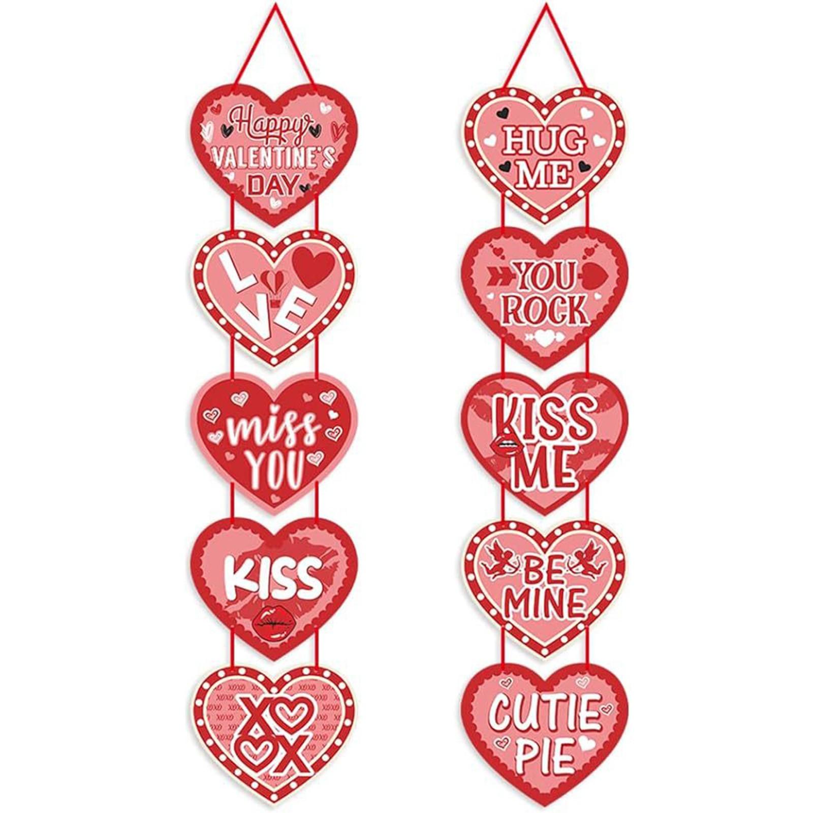 

Valentine s Day Heart Hanging Decorations Set Romantic Love Messages for Home, Party, and Office Decor