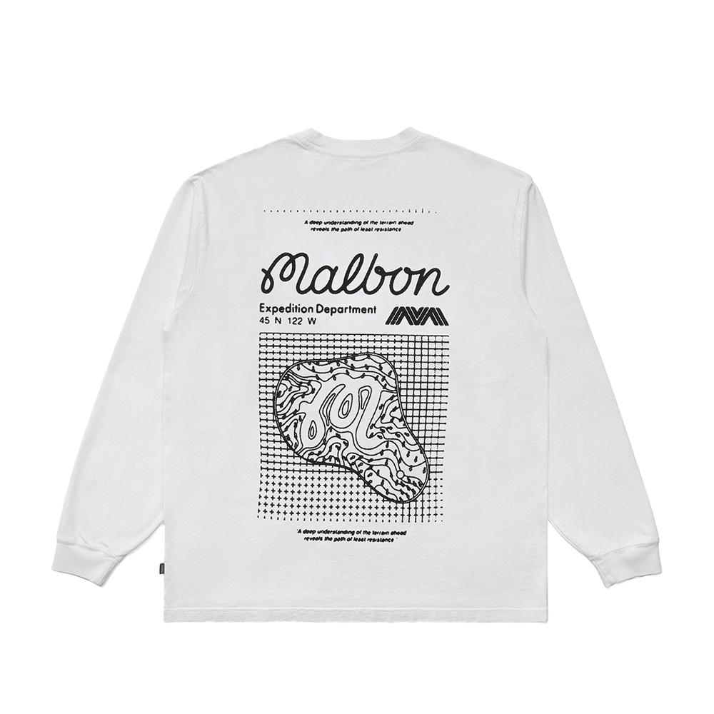 MALBON GOLF [Malbon Expedition] Expedition Undulation Long Sleeve T-Shirt White (Man)