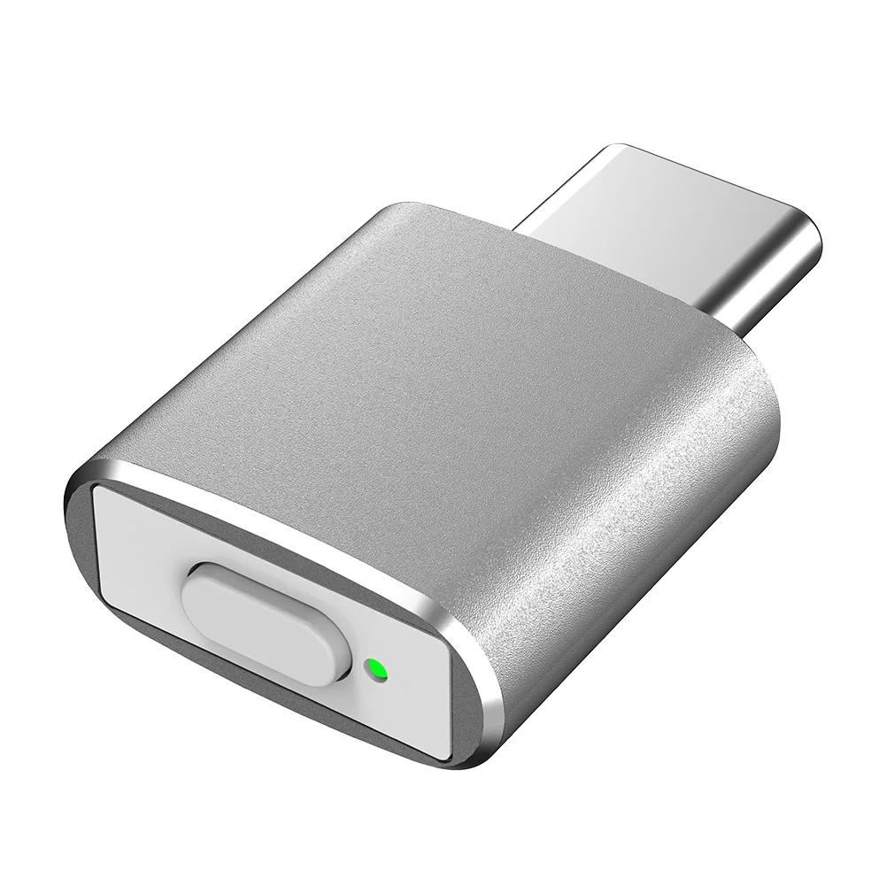 Mouse Jiggler Undetectable Automatic Mover USB/Type-C Port Shaker Wiggler Plug and Play Keeps Awake With ON/OFF Switch For PC