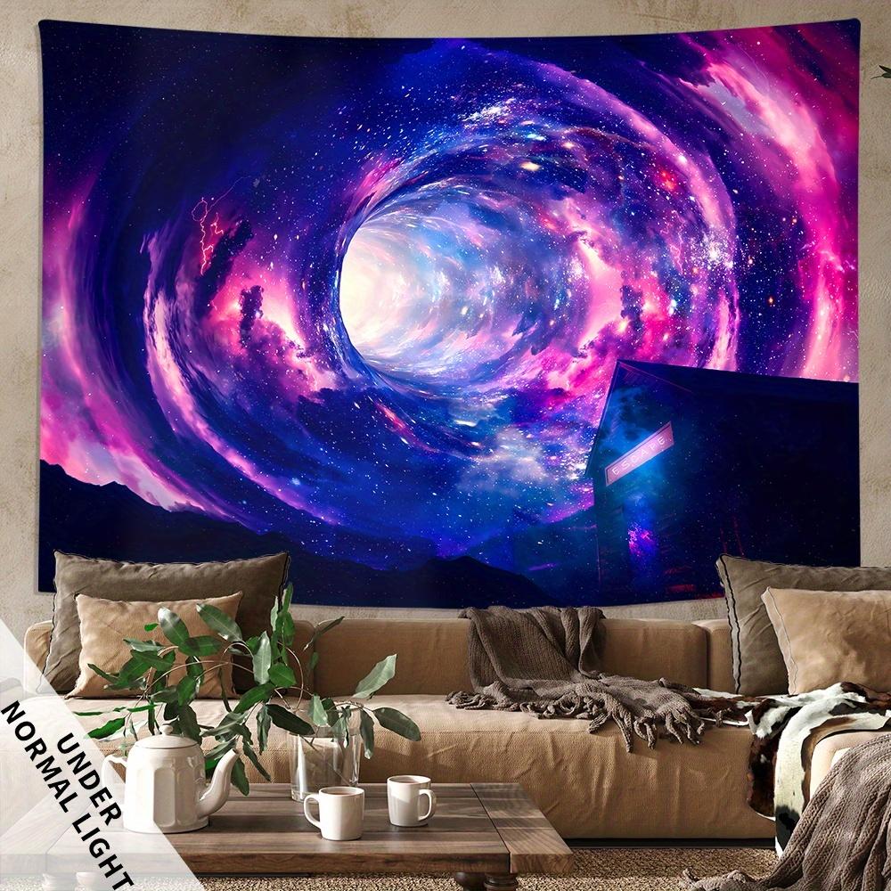 Cosmic Vortex Tapestry - Vibrant Galaxy Design With A Blend Of Blue And Pink Hues For A High-Elegance, Modern Ambiance