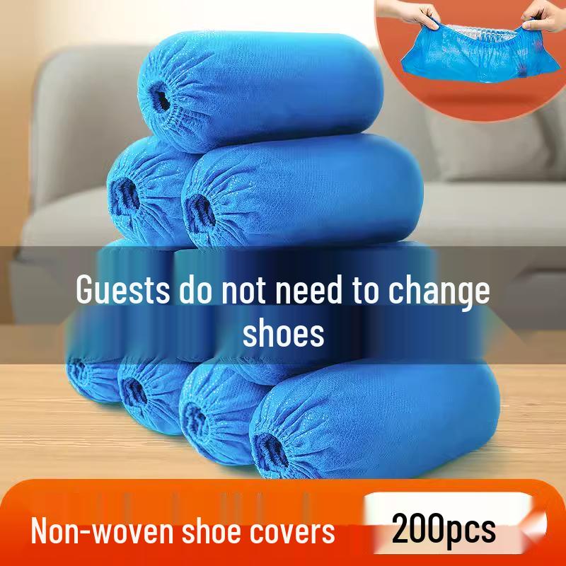 Disposable Non-Slip Indoor Overshoes for Adults and Children - Thickened, Anti-Static, Wear-Resistant, Non-Woven Foot Covers for Guests