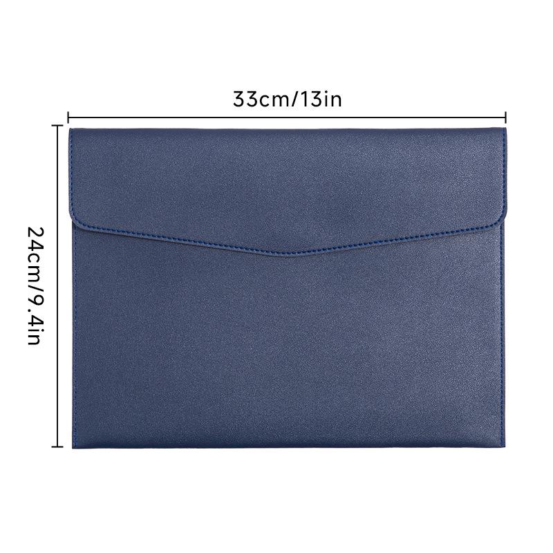 A4 Double Layer Leather Document Briefcase with Custom Logo
