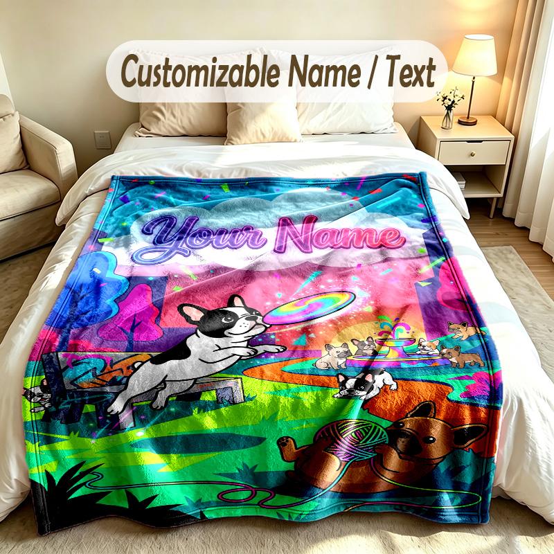 Fantasy Magic Theme Custom Blanket Personalized Name & Text Customized Soft Warm Throw Blanket Home Decor