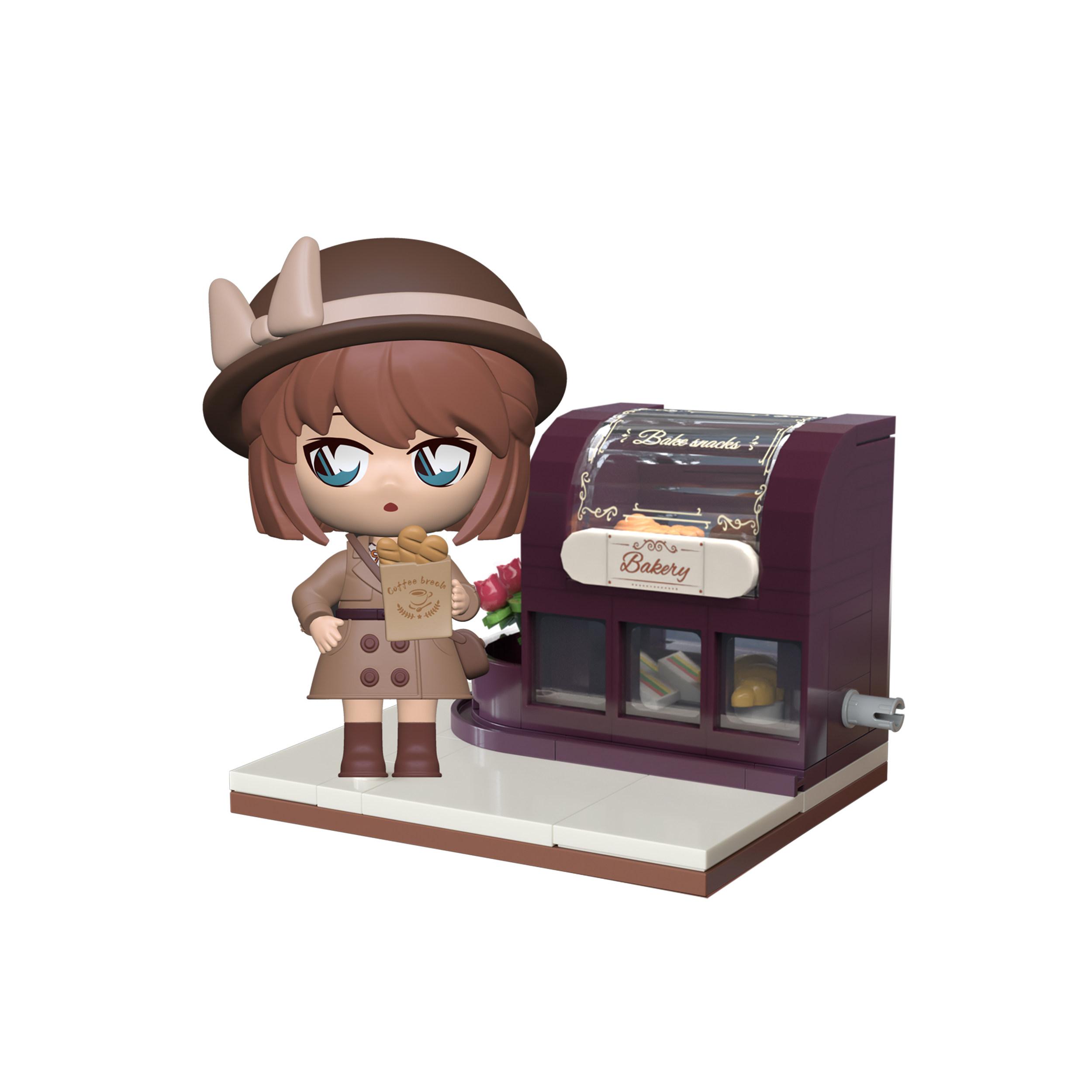 

Latest Keeppley Construction Blocks Detective Conan Series Coffee Shop Assembly 5-Piece Set Model Collection Accessories Toys Gifts no box