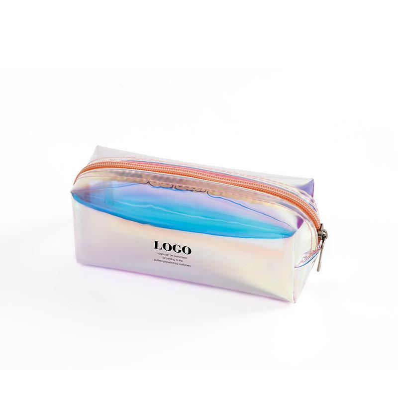 

Transparent Tpu Makeup Bag Laser Colorful Pencil Case Portable Storage For Students