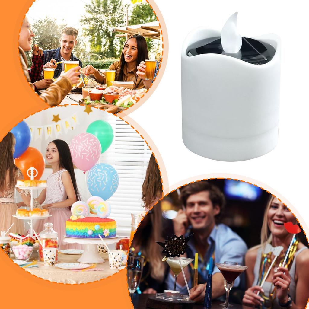 Solar Tea Lights Outdoor 6 Pieces Reusable Decorations Flameless LED Candles For Garden Camping Home Yard Pathway Balcony