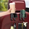 6-in-1 Car Headrest Cup Holder with Phone Mount,Multifunctional Backseat Organizer with Hooks for Drinks,Phones & Bags