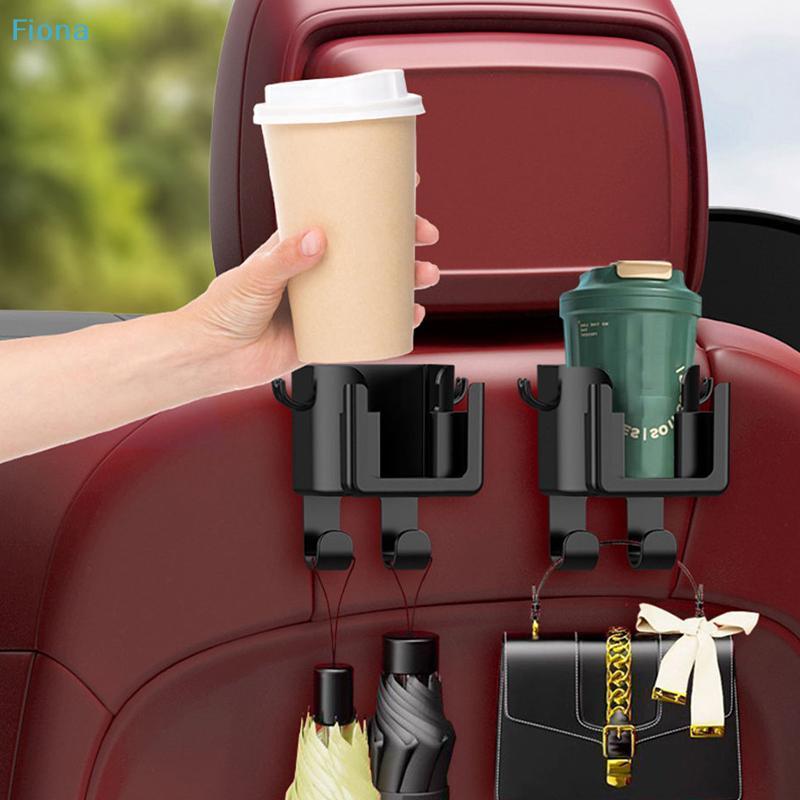6-in-1 Car Headrest Cup Holder with Phone Mount,Multifunctional Backseat Organizer with Hooks for Drinks,Phones & Bags