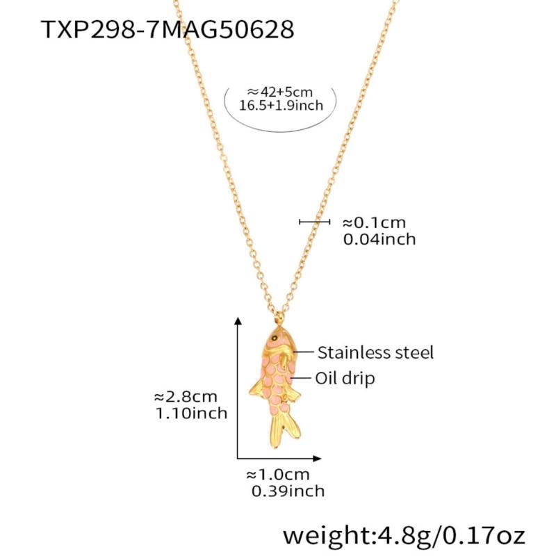Elegant Pearls Fish Pendant Necklace In Silver Or Gold For Daily Wear And Gift Giving