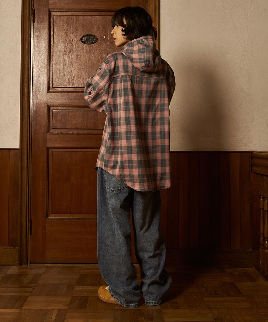 FDR Multi Check Over Hood Shirt_Pink