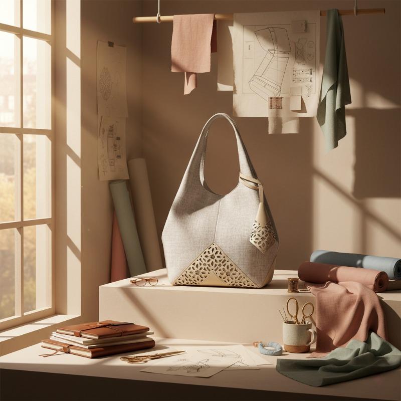 

Single shoulder hand-held splicing window grilles versatile simple new fashion cotton and linen denim canvas cloud women s bag Small size mg7080 хакі