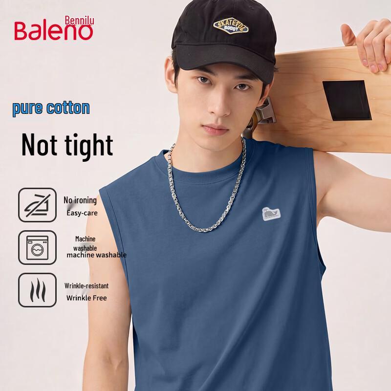 Baleno Men s Little Whale Pure Cotton Tank Top L