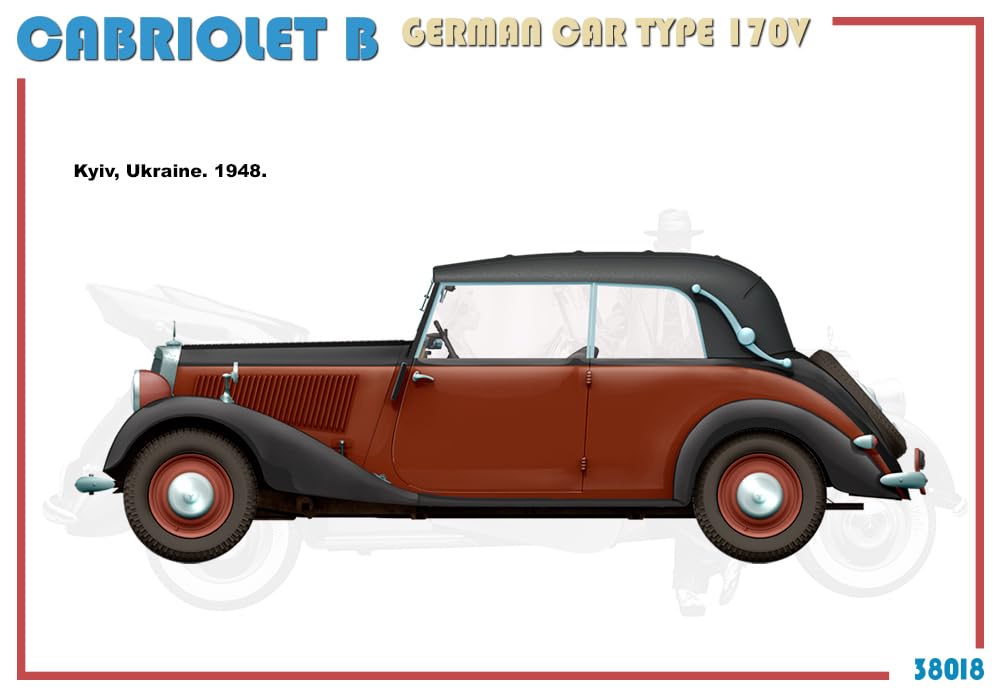 Miniart German Car Type 170V Cabriolet B Plastic Model MA38018 1/35