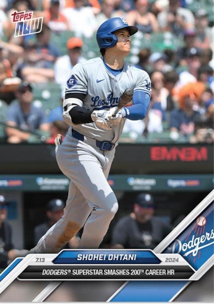 Topps 413 Commemorative card of Shohei Ohtani hitting his 200th major league home run Ohtani