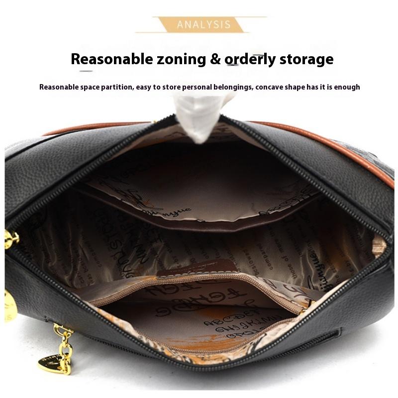 Women's Bag New Middle-aged Women's Bag Simple Shoulder Messenger Bag Atmosphere Bag Trendy Bag