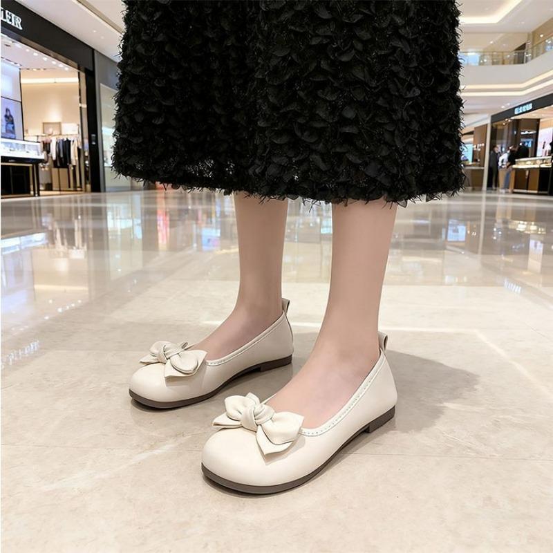 

New Versatile Women s Shoes with A Shallow Opening, Gentle Leather Shoes and Soft Soles, Like Bean Shoes 40 бежевый