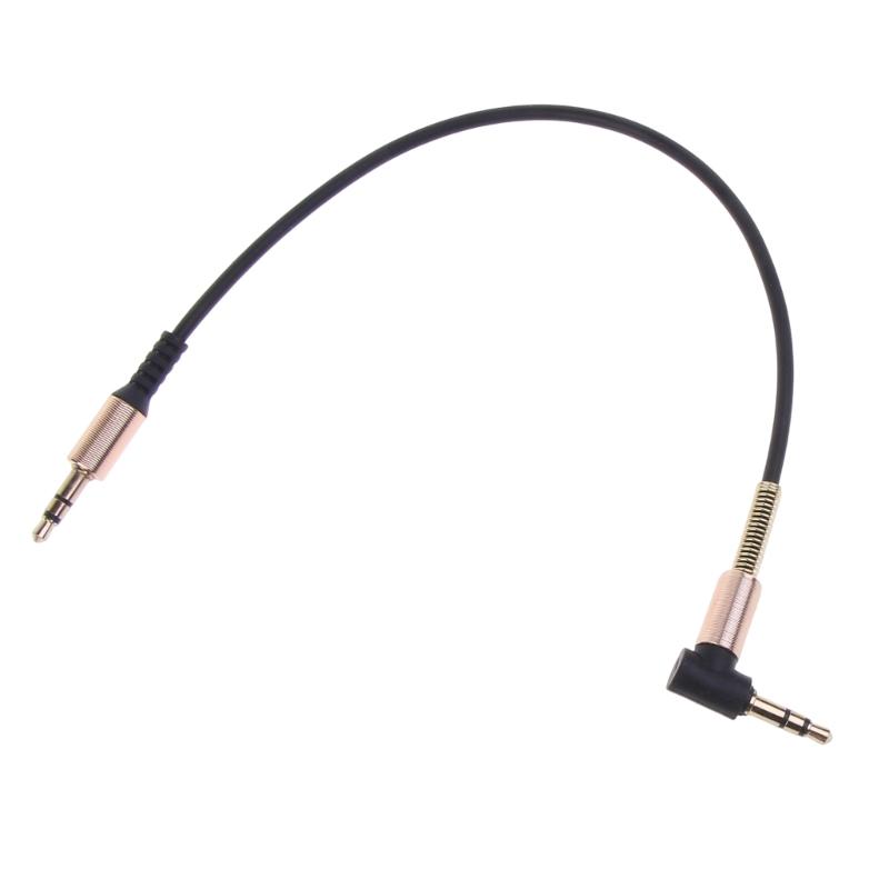 25cm 3.5mm Male to Male Audio Cord 90 Degree Extension Line AUX Cable Wire for 3.5mm Headphones Tablets Speaker