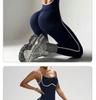 Women's Color Block Backless Slim Fit Bodysuit for Yoga Fitness