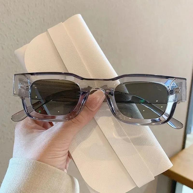 Retro Punk Rectangle Sunglasses UV400 Protection Trendy Vintage Small Square Sun Glasses for Men Women Summer Fashion