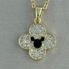 Gold-Plated Titanium Pendant with Cat's Eye Stone, Fox Pixiu, Clover, Butterfly, Peace Buckle