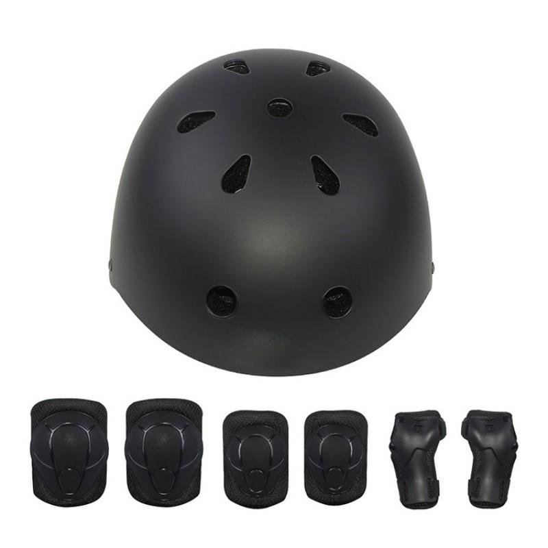 

Children s Balance Bike Scooter Bicycle Protective Helmet Set Roller Skating Seven-piece Gear S code 15-35kg чорний