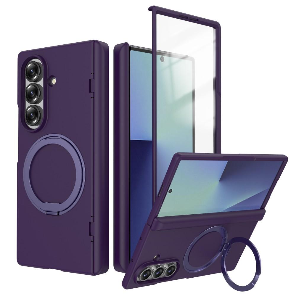 360 Ring Stand Magnetic Phone Case for Samsung Galaxy Z Fold 7 Wireless Charger Case Hard with Screen Protector Case