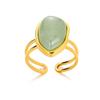 Stylish and Simple Tiger's Eye Stone Opening Adjustable Ring Retro Temperament Stainless Steel Gold-plated Jewelry Ring Versatile Woman