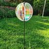 Sprankelende Streep Tuinpaal Regenboogkleur Kleurrijke Folie Buitenmolens Draaiende Bal Reflecterende Folie Tuinkunst