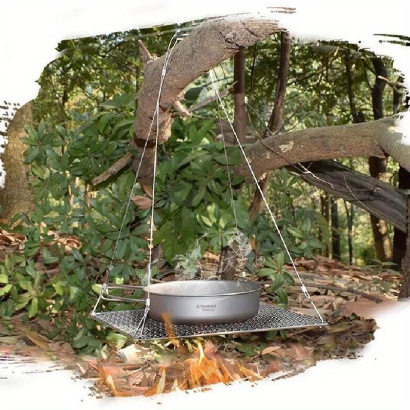 1Pack Barbecue Grill with Hanging Chain Food Charcoal Carbon BBQ Furnace Outdoor Camping Picnic Tableware