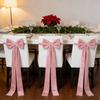 Chair Decoration Velvet Bow with Butterfly Knot for For wedding Birthday Party Holiday Celebration Chair Accessory